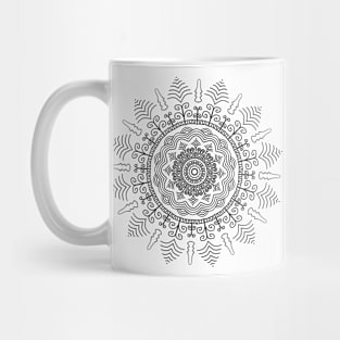 Black Mandala on White Background Mug